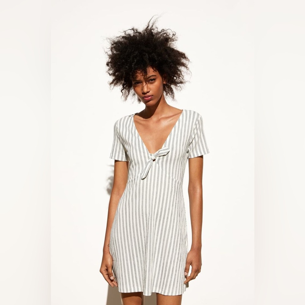 Zara Seersucker Striped Summer Dress